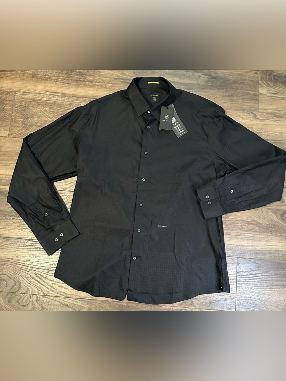 Men’s Rare Rabbit Textured Black Luxury Dress Shirt XXL NWT New Bespoke New